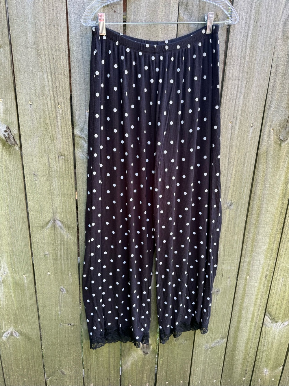 Aerie L Large Real Soft Sleeping Pajama Pants Black Polka Dots